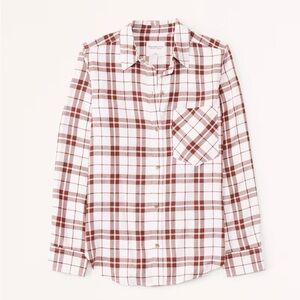Abercrombie & Fitch Brown and White Plaid Button Down Shirt